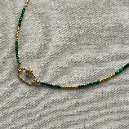Two-way Malachite And Freshwater Pearl Beaded Necklace