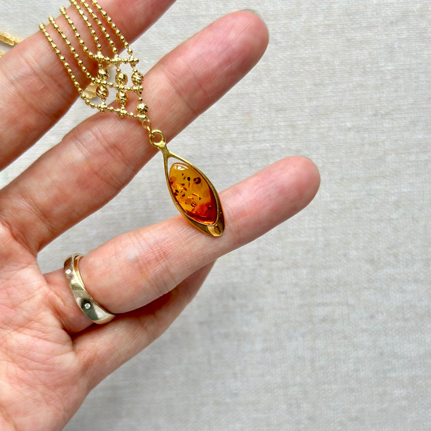 Amber Cross Front Gold-plated Choker Necklace
