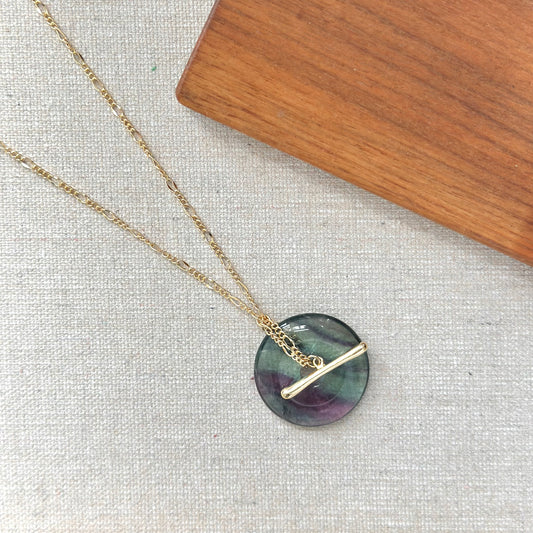 Fluorite Donut Gold-plated Necklace