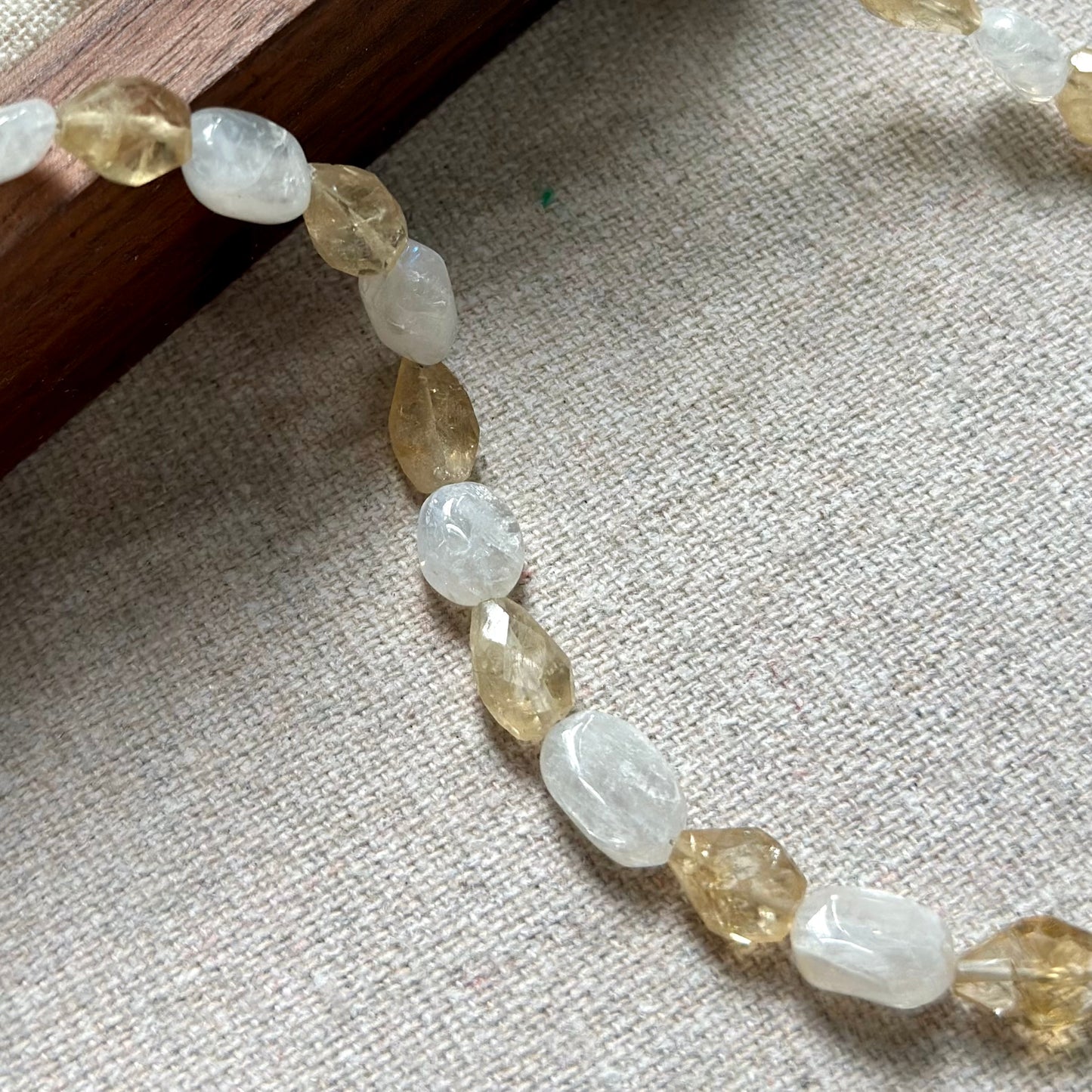 Citrine And Moonstone Beaded Necklace