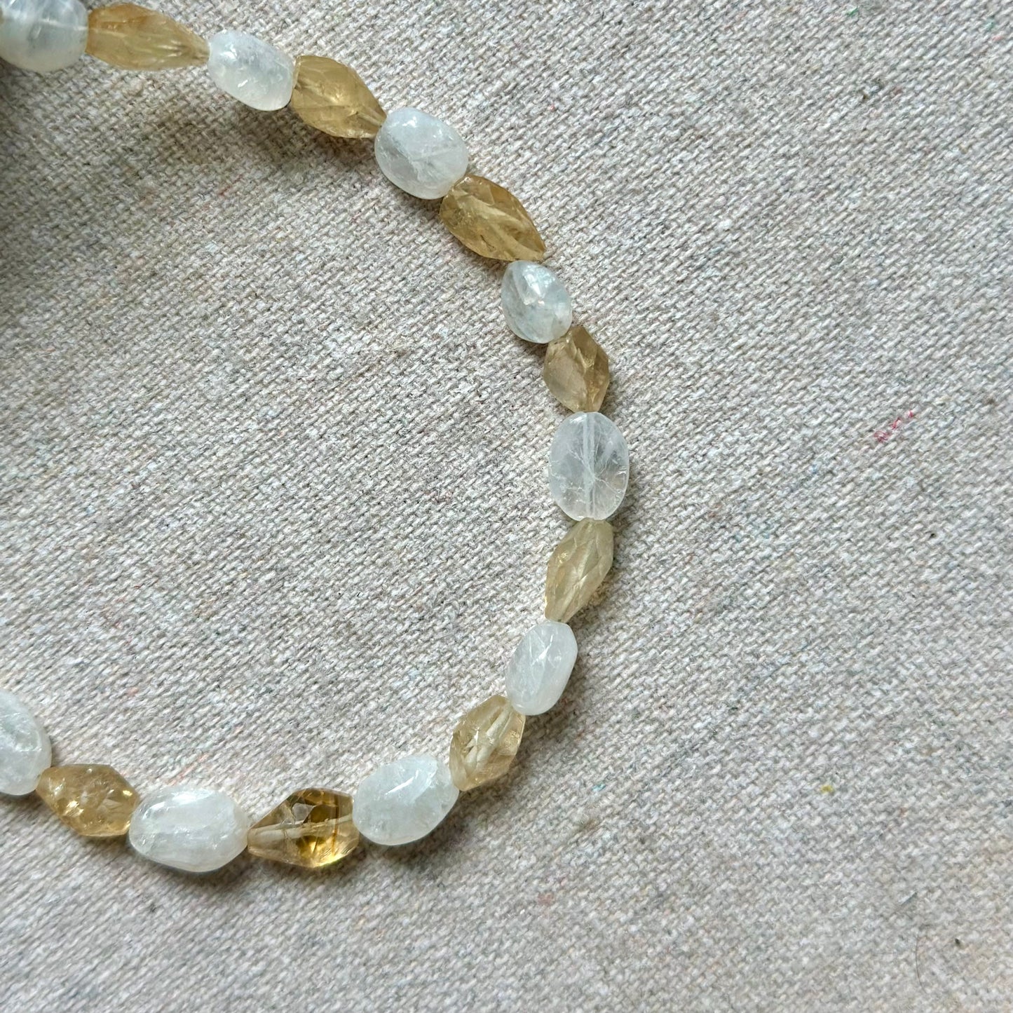 Citrine And Moonstone Beaded Necklace