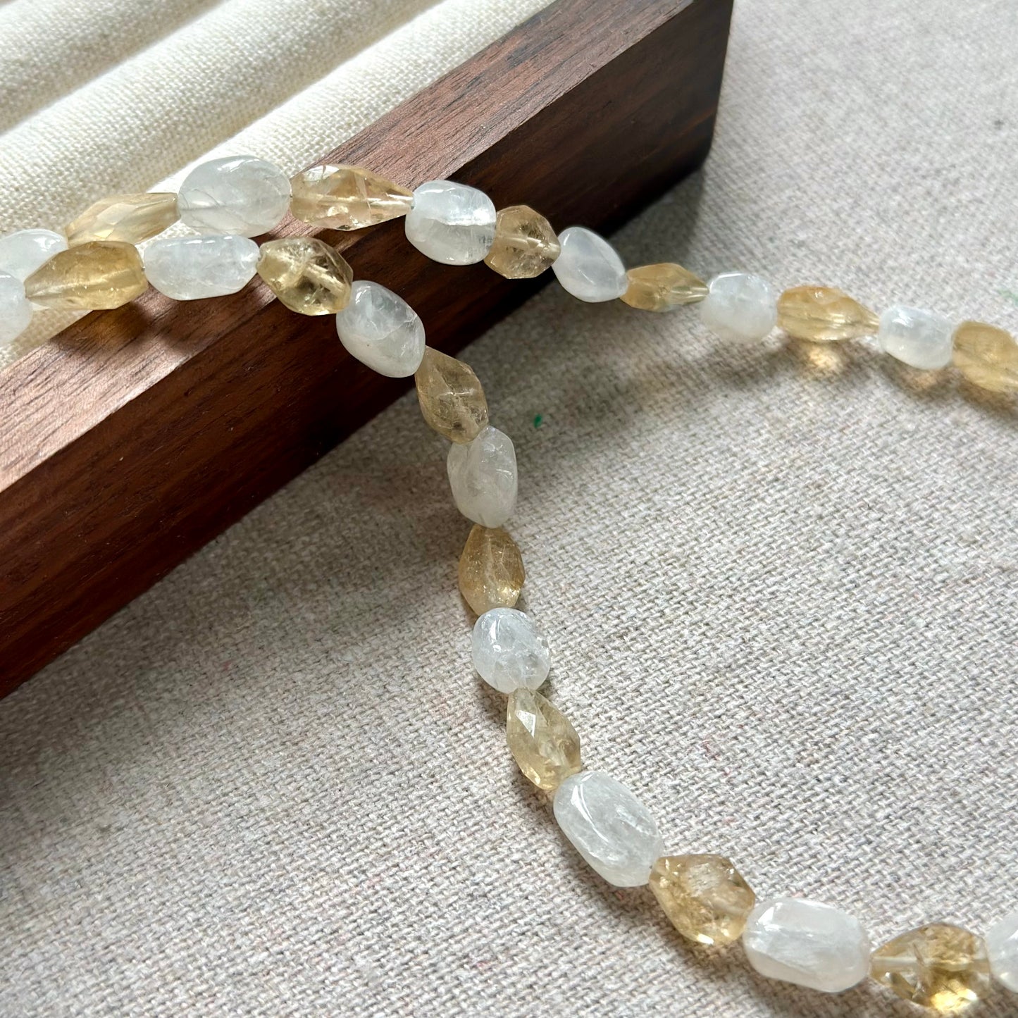 Citrine And Moonstone Beaded Necklace