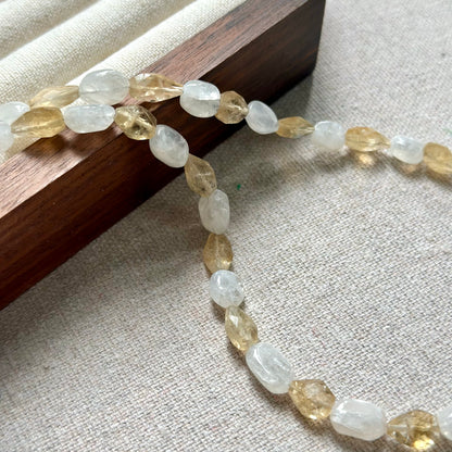 Citrine And Moonstone Beaded Necklace