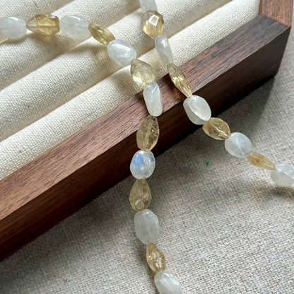 Citrine And Moonstone Beaded Necklace