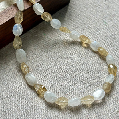 Citrine And Moonstone Beaded Necklace