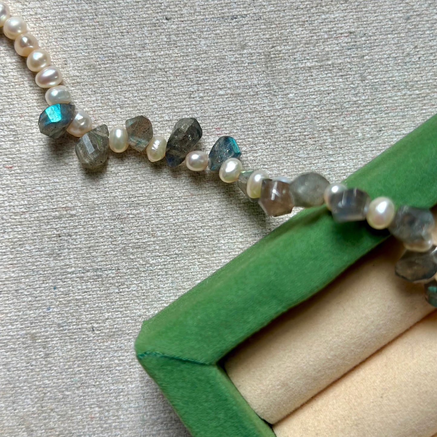Freshwater Pearl And Labradorite Beaded Necklace