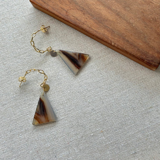 Montana Agate Gold-plated Ear Hoop