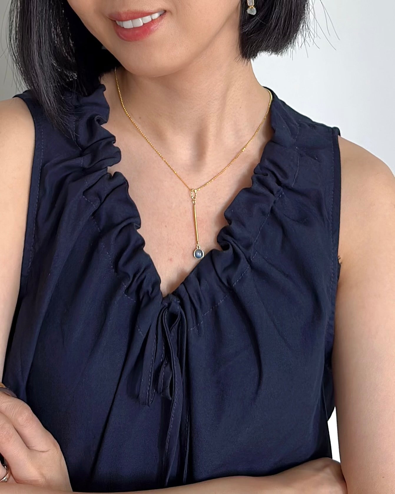 Blue Kyanite Link Gold-plated Sterling Silver Necklace