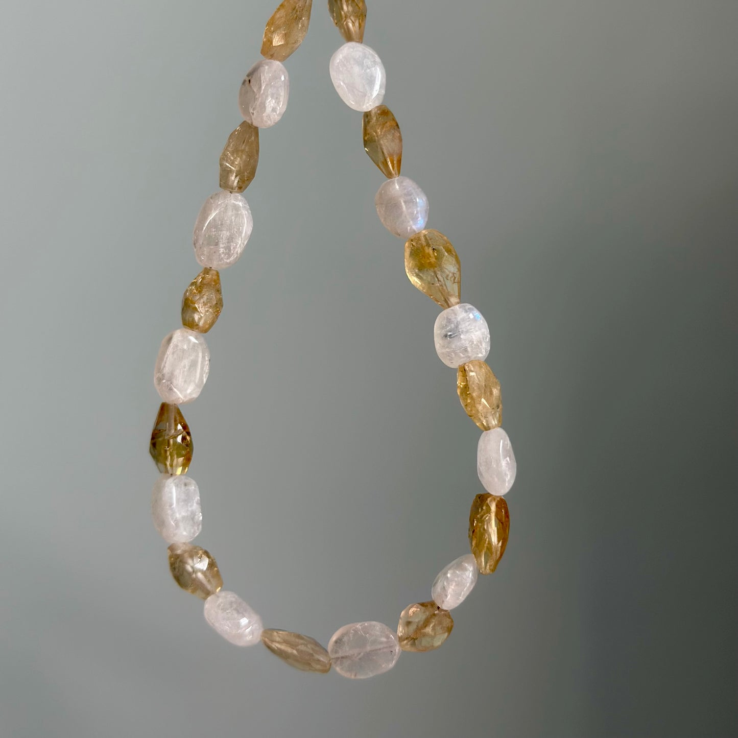 Citrine And Moonstone Beaded Necklace