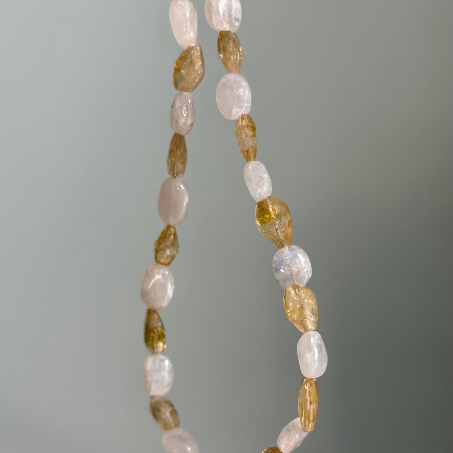 Citrine And Moonstone Beaded Necklace