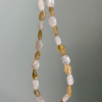 Citrine And Moonstone Beaded Necklace