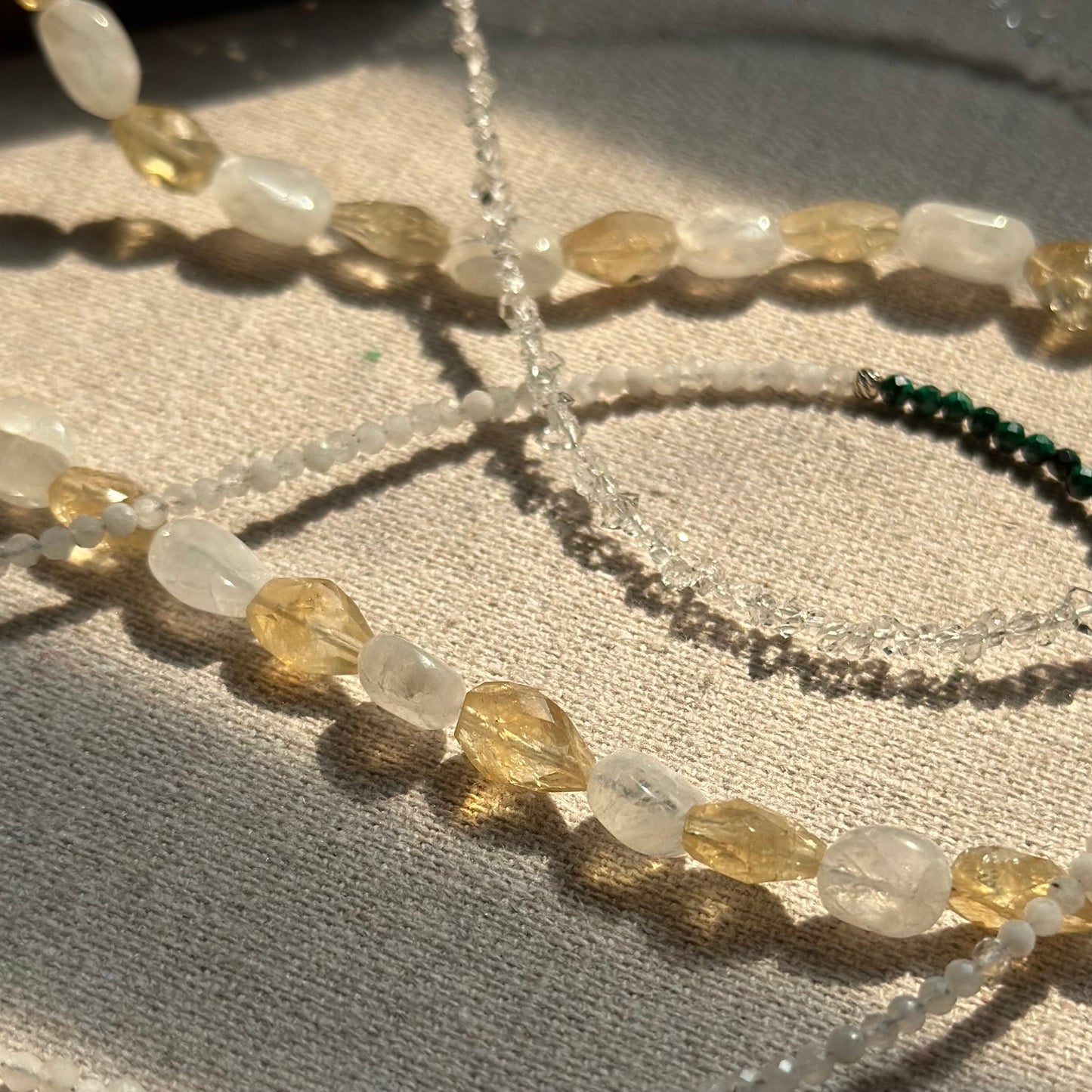 Citrine And Moonstone Beaded Necklace
