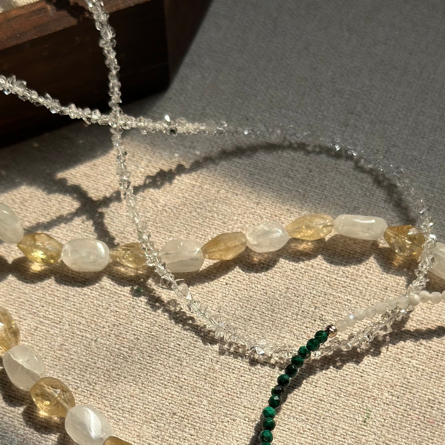 Citrine And Moonstone Beaded Necklace