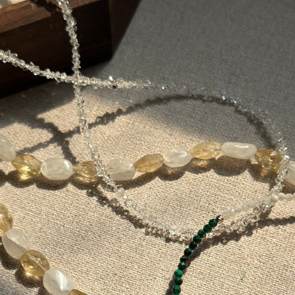 Citrine And Moonstone Beaded Necklace