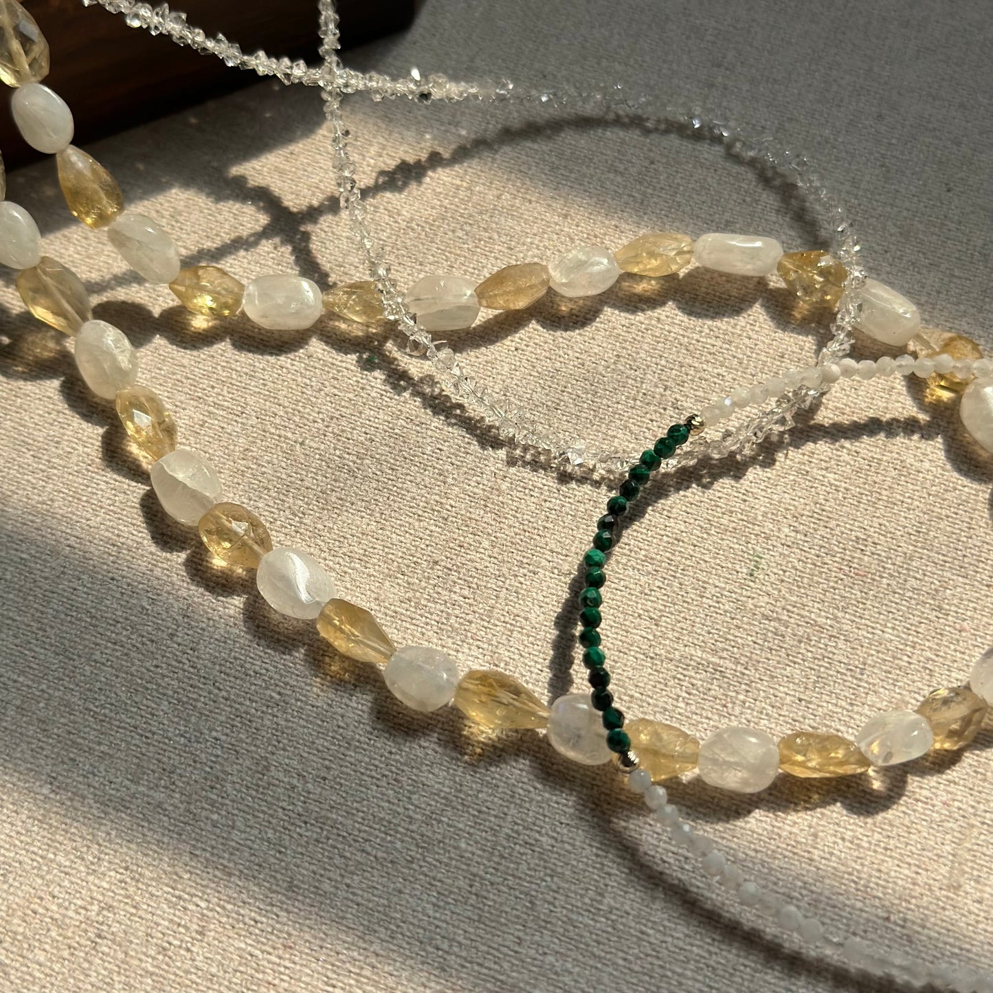 Citrine And Moonstone Beaded Necklace