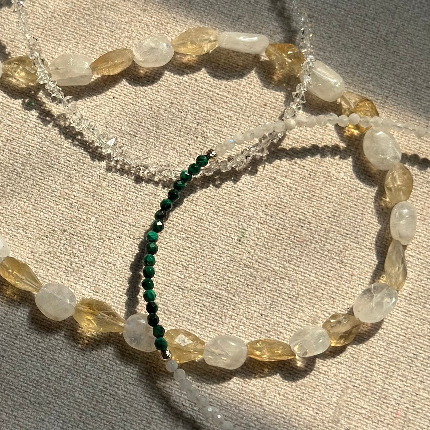 Citrine And Moonstone Beaded Necklace
