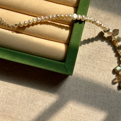 Freshwater Pearl And Labradorite Beaded Necklace