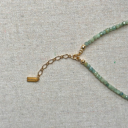 Green Kyanite And Amethsyt Beaded Necklace