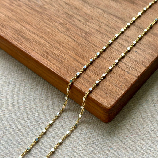 Gold-plated Dotty Mixed Chain Italian Sterling Silver Choker Necklace