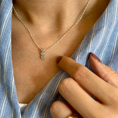 Topaz Bezel Drop Sterling Silver Necklace