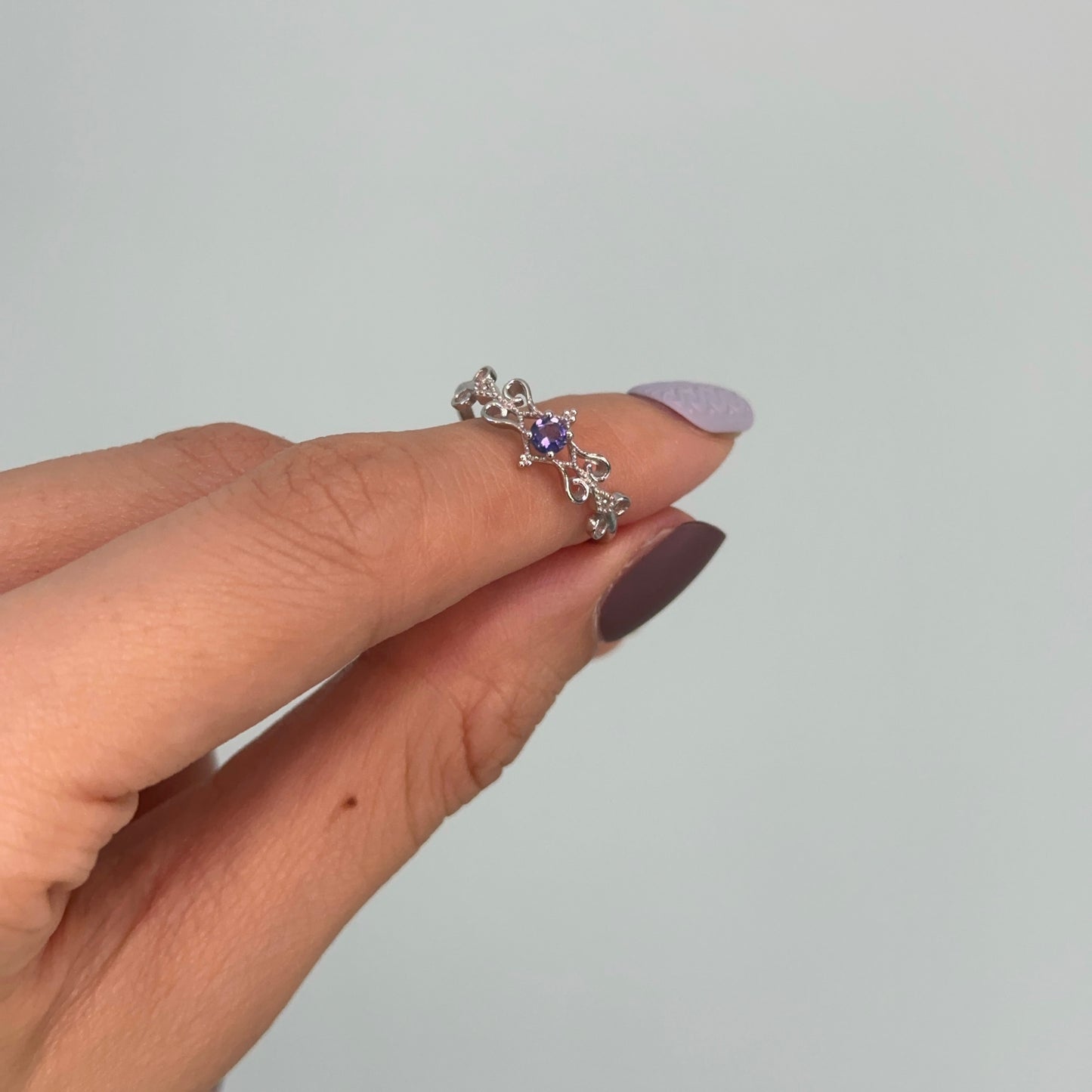 Iolite Adjustable Sterling Silver Ring