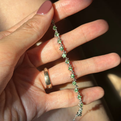 Tsavorite Dangling Sterling Silver Necklace