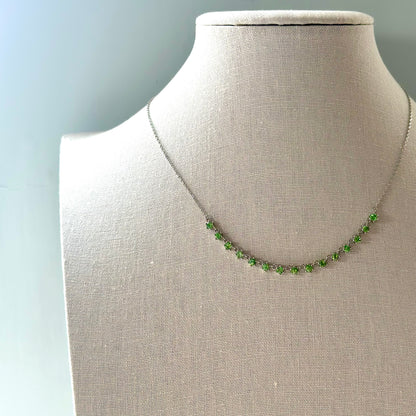 Tsavorite Dangling Sterling Silver Necklace