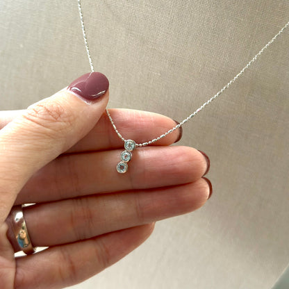 Topaz Bezel Drop Sterling Silver Necklace