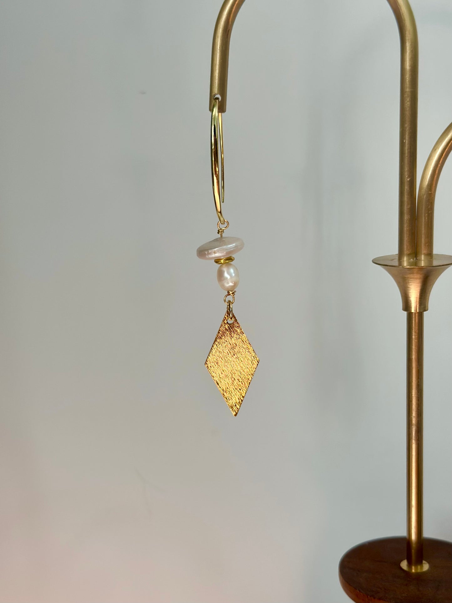 Baroque Pearl Geometric Gold-plated Earring