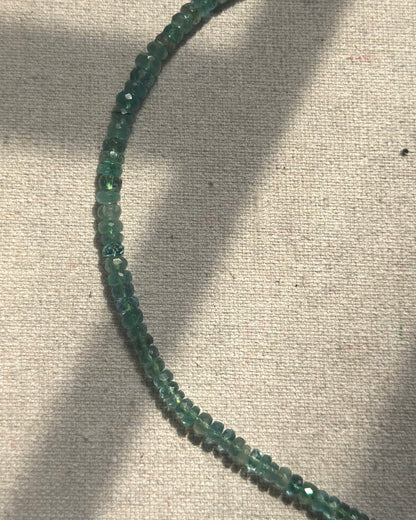 Emerald Beaded Hoop Toggle Necklace