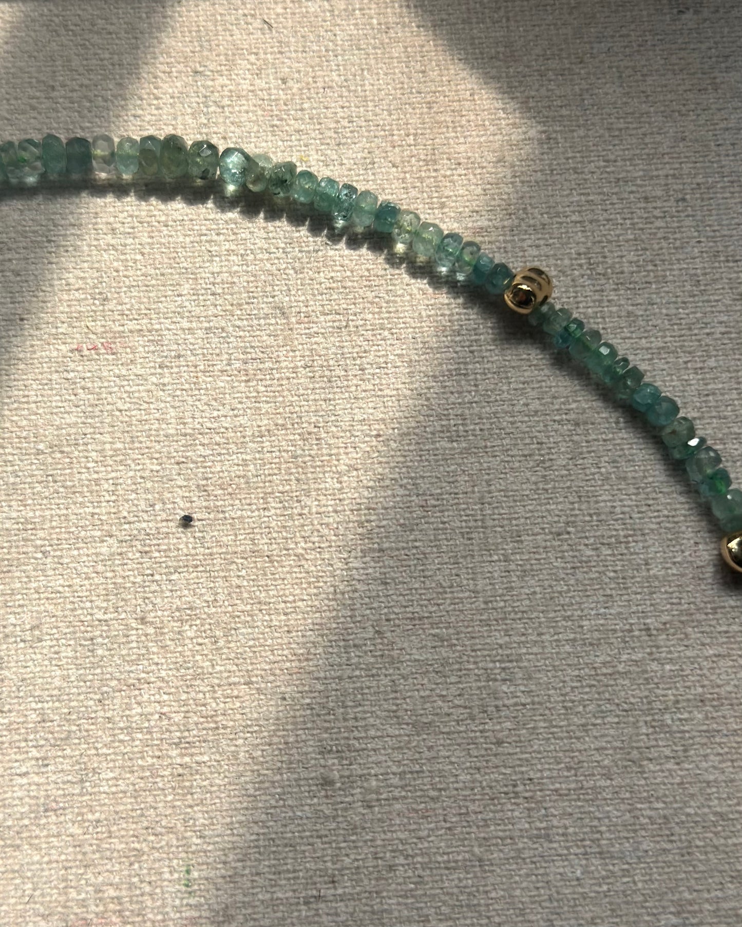Emerald Beaded Hoop Toggle Necklace