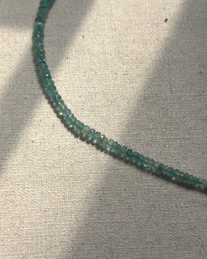 Emerald Beaded Hoop Toggle Necklace