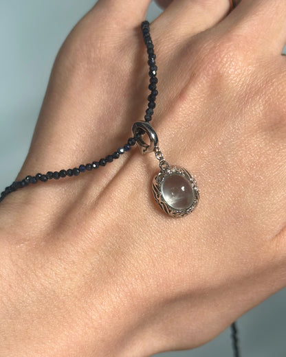 Sapphire Beaded And Detachable Prehnite Necklace