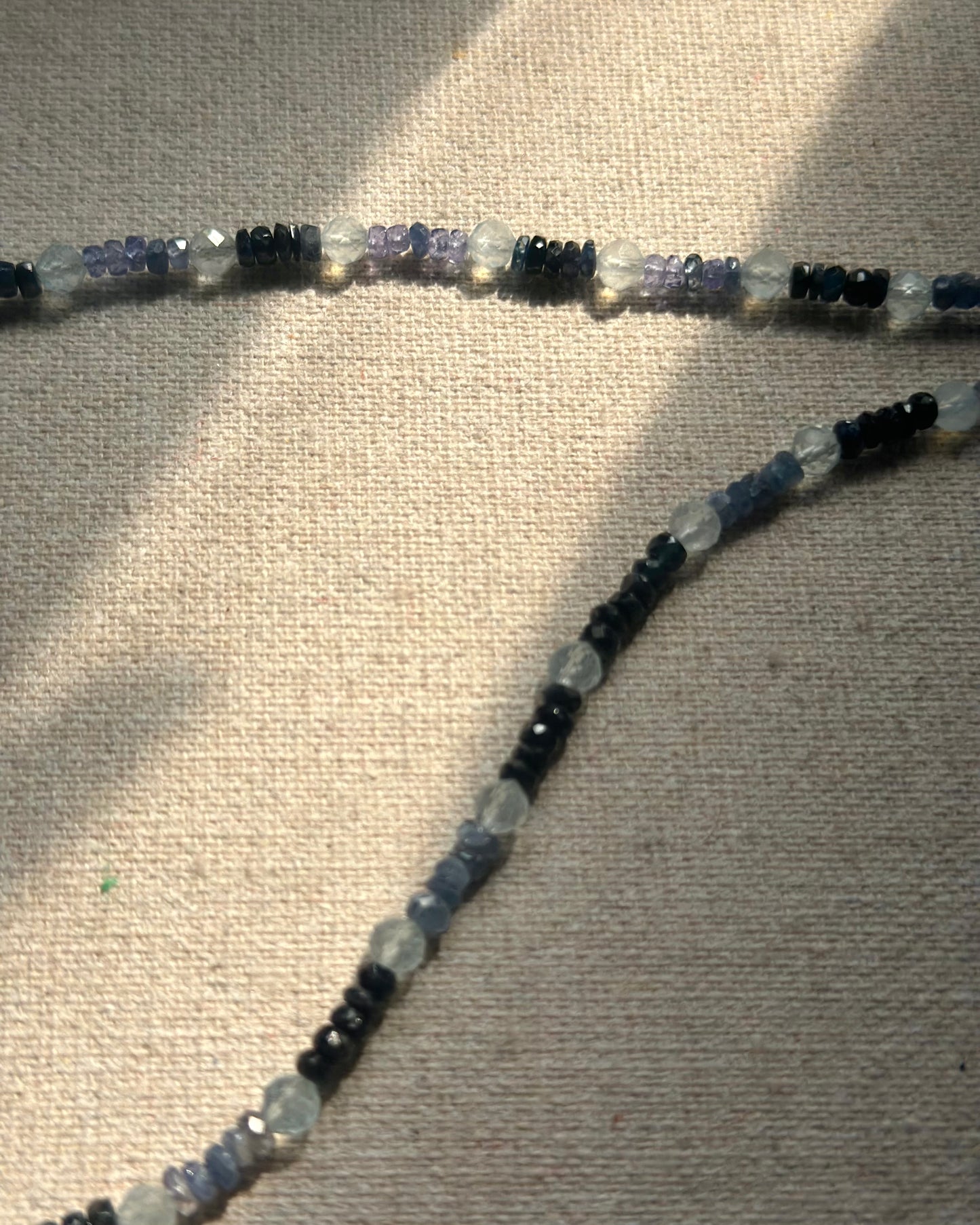 Sapphire Mixed Aquamarine And Lapis Beaded Necklace