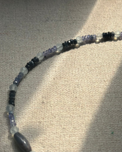 Sapphire Mixed Aquamarine And Lapis Beaded Necklace