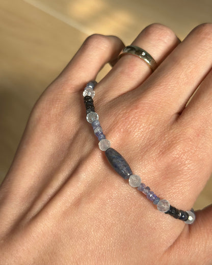 Sapphire Mixed Aquamarine And Lapis Beaded Necklace