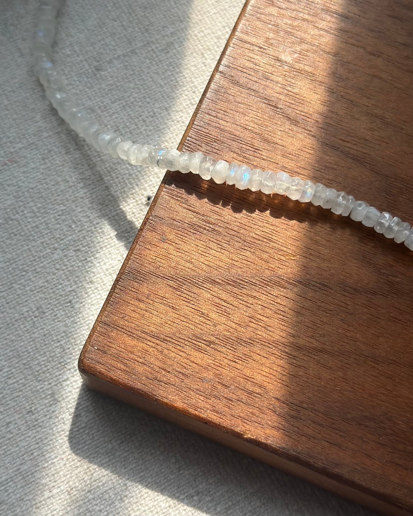 Moonstone Beaded Hoop Toggle Necklace