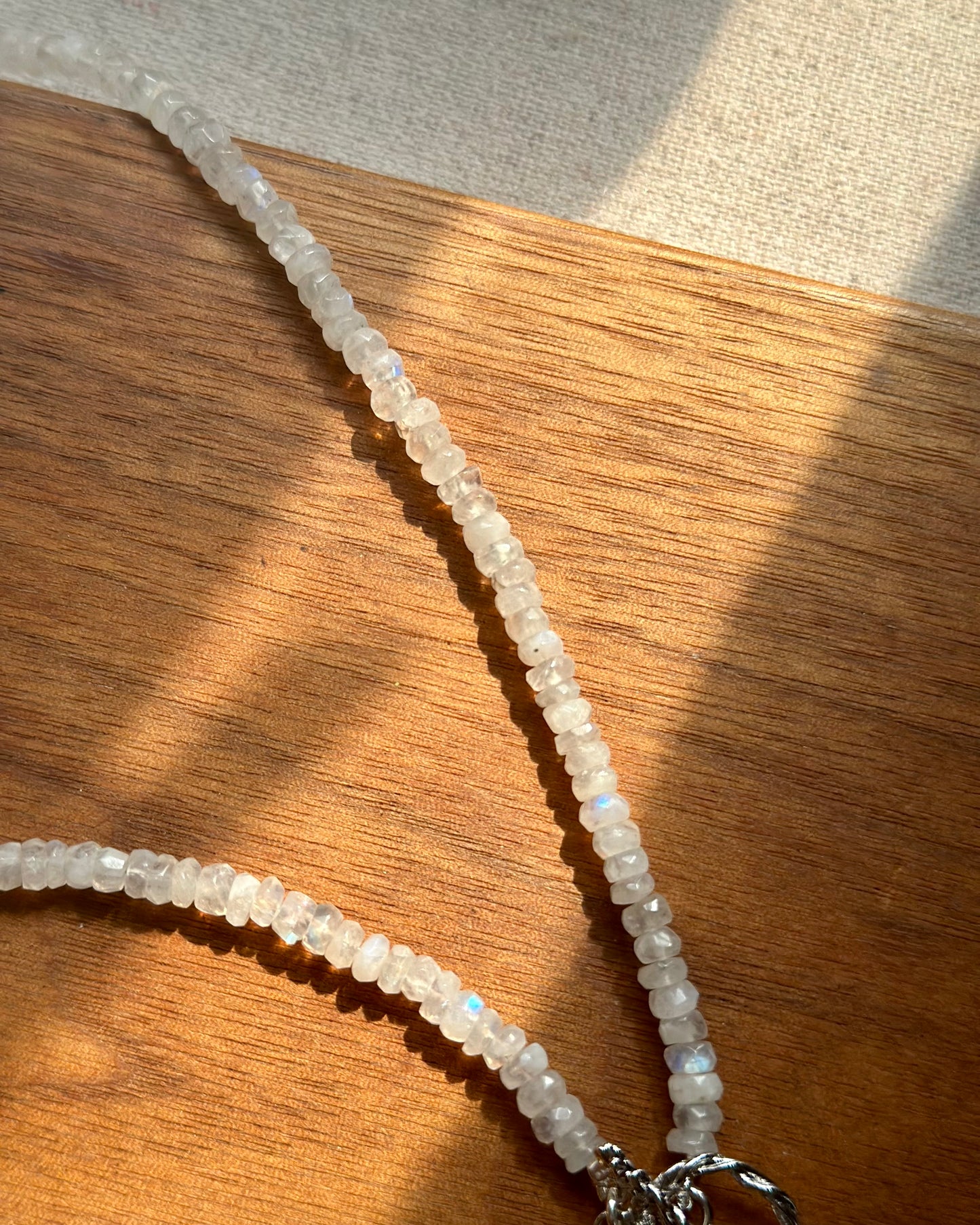 Moonstone Beaded Hoop Toggle Necklace