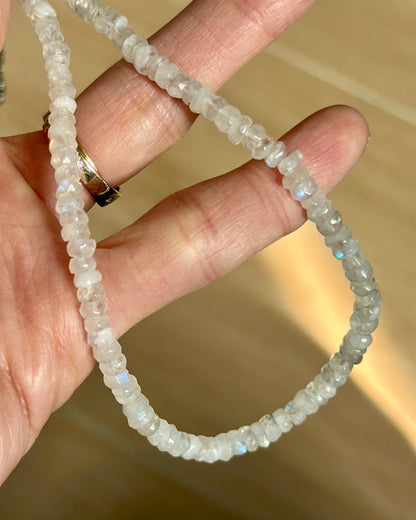 Moonstone Beaded Hoop Toggle Necklace