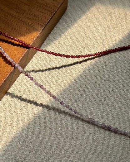 Garnet Mixed Amethyst And Freshwater Pearl Beaded Necklace