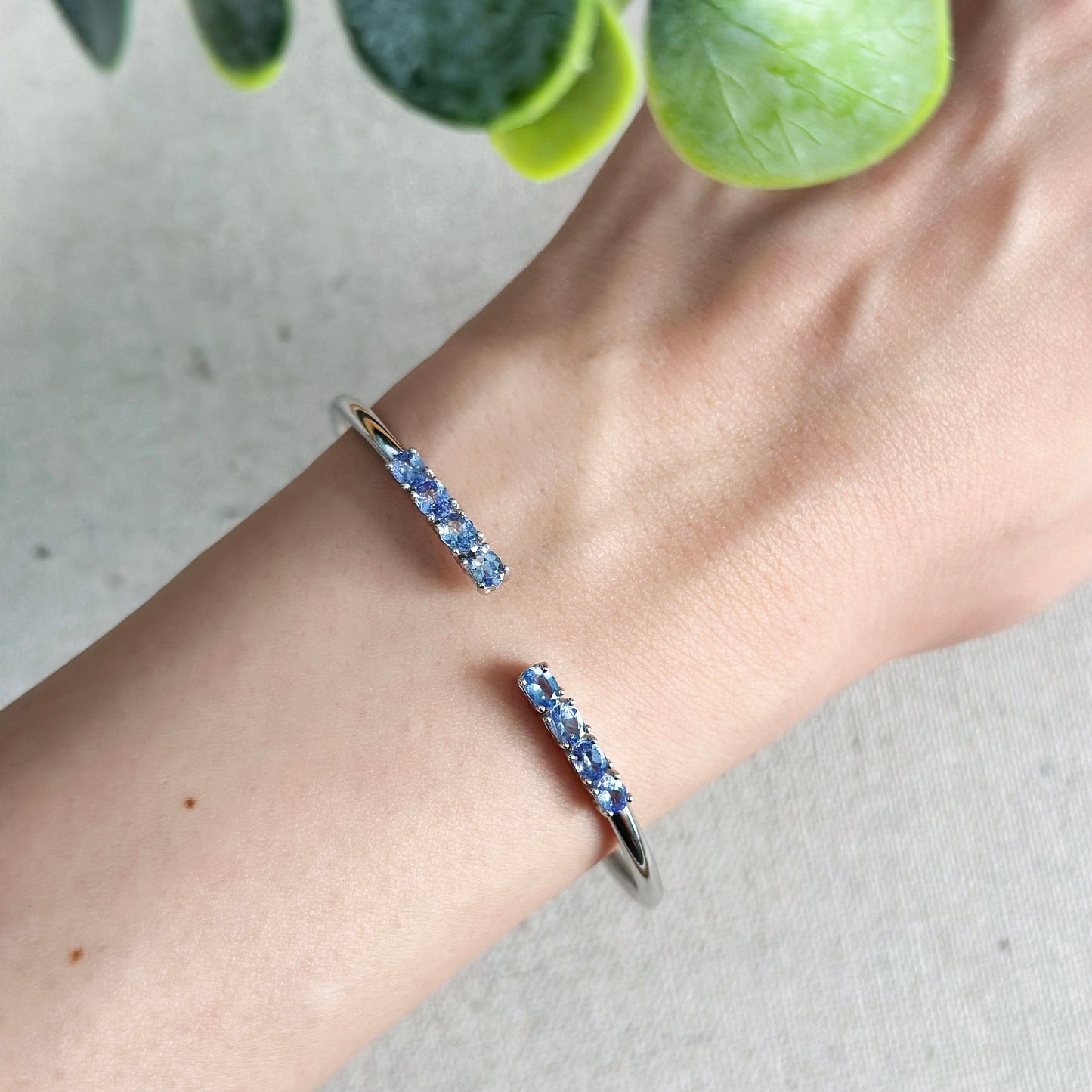 Tanzanite Sterling Silver Bangle