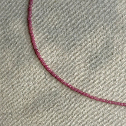 Two-way Kunzite Heart And Ruby Beaded Necklace