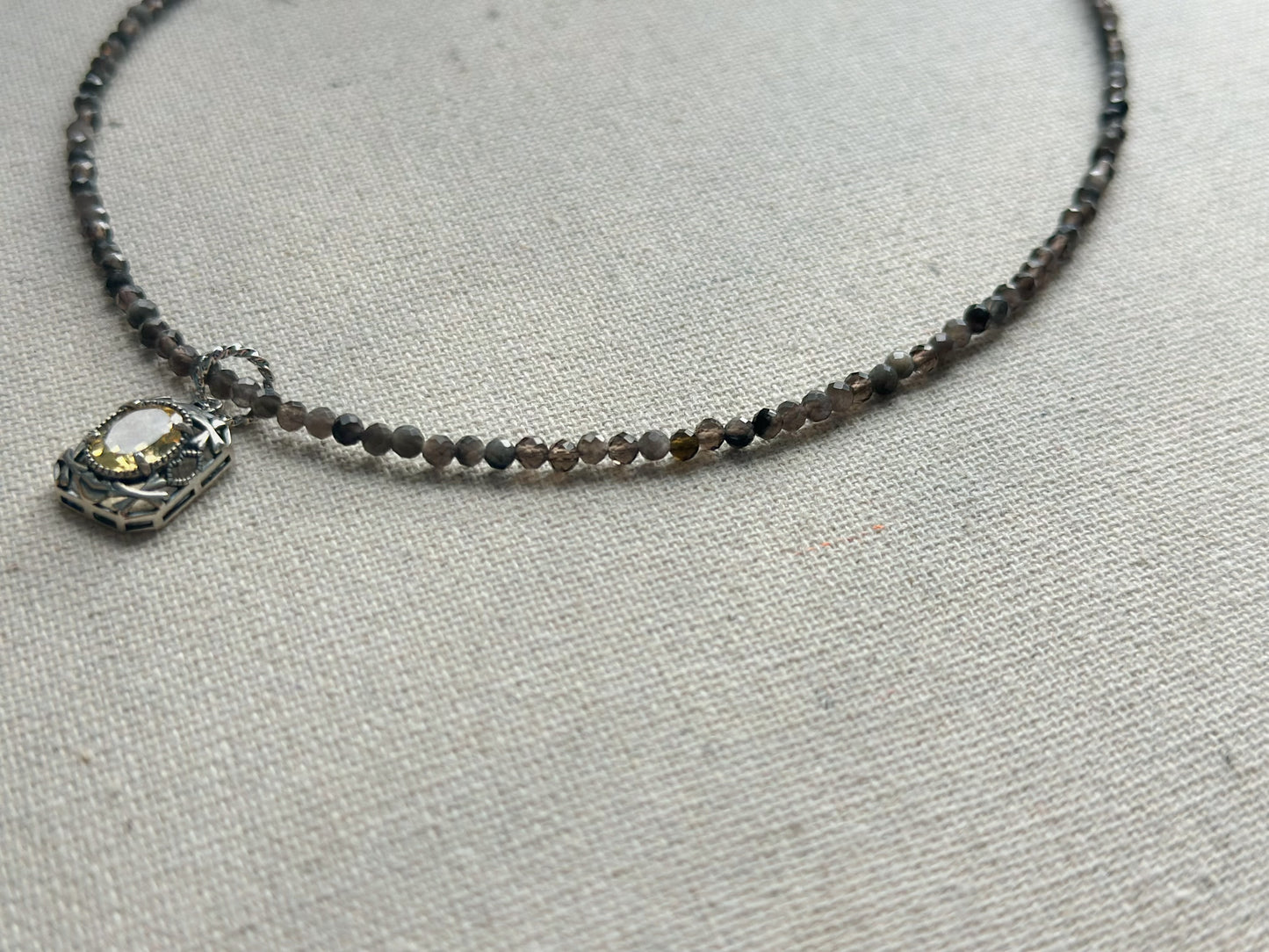 Moonstone Beaded And Citrine Pendant Two-way Necklace