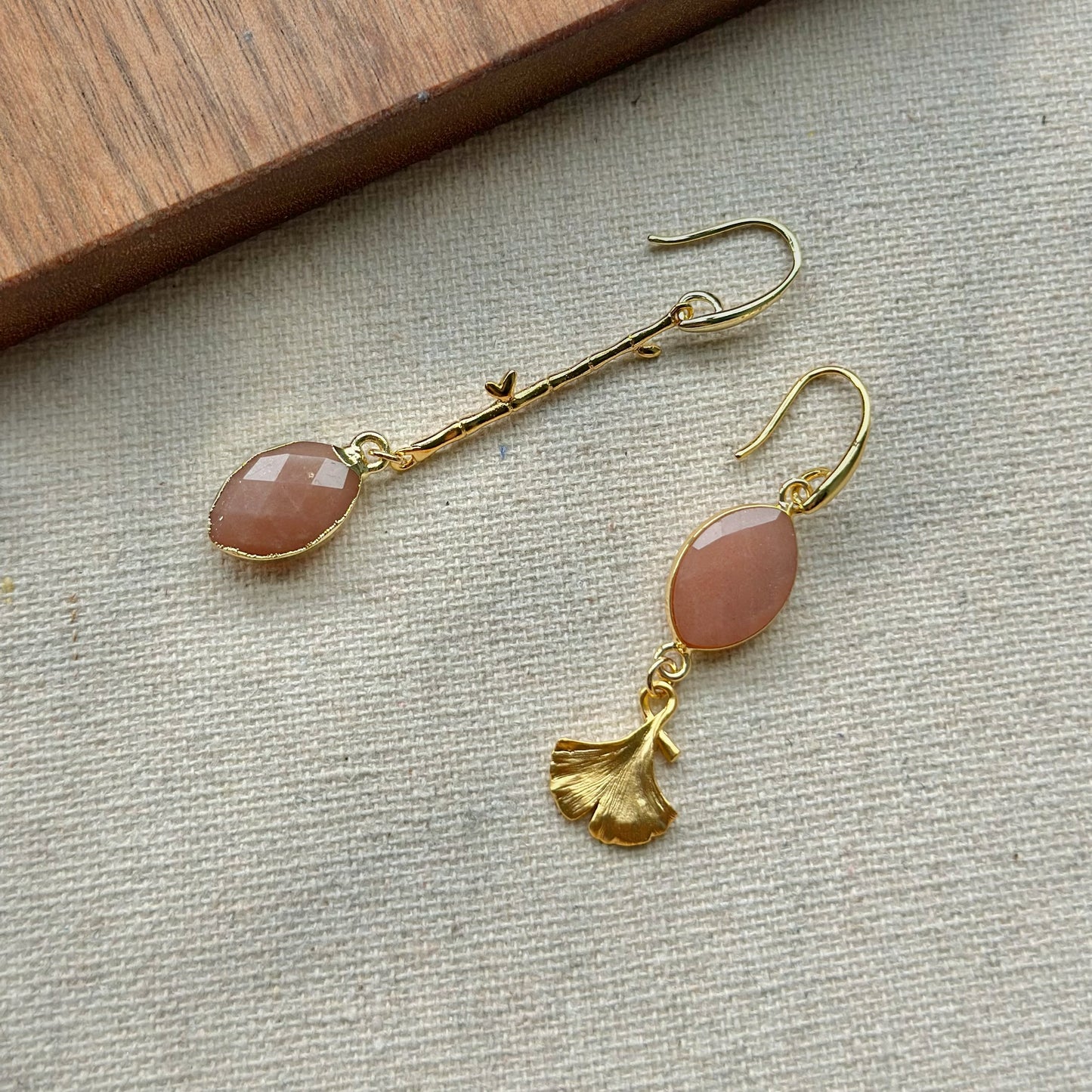 Sunstone Floral Gold-plated Earring