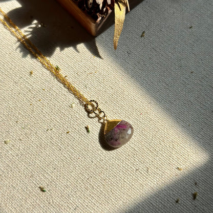 Ruby Zoisite Gold-plated Sterling Silver Necklace