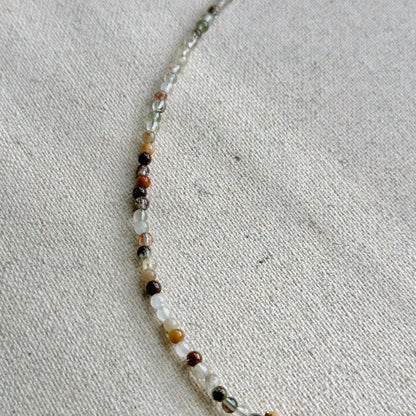 Two-way Phantom Quartz Pendant And Phantom Beaded Necklace