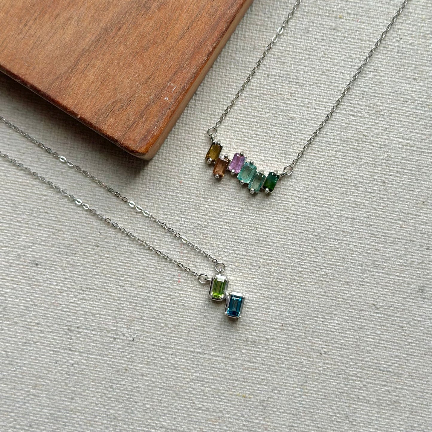 Peridot And Topaz Sterling Silver Necklace