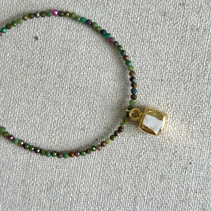 Ruby Zoisite Beaded And Howlite Bracelet