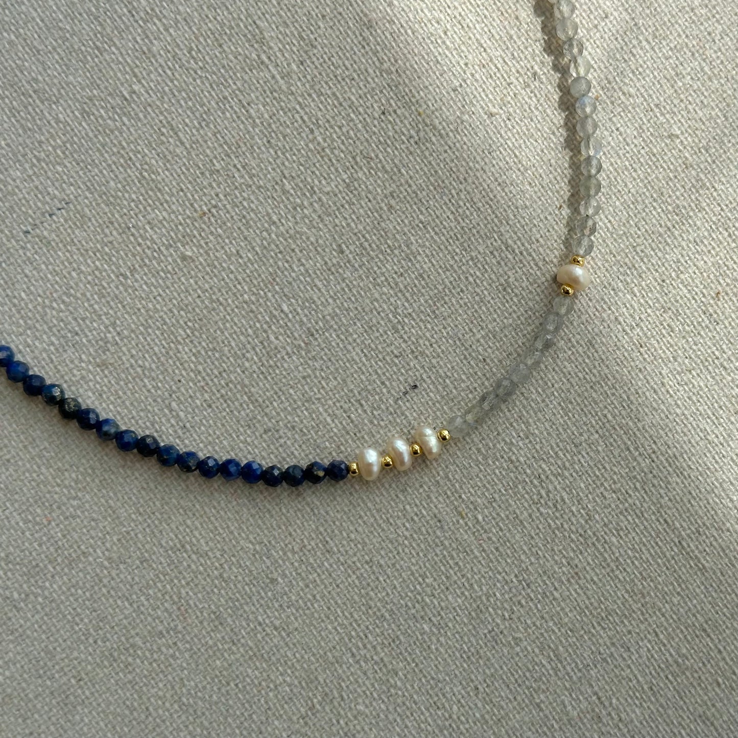 Lapis And Labradorite Beaded Necklace