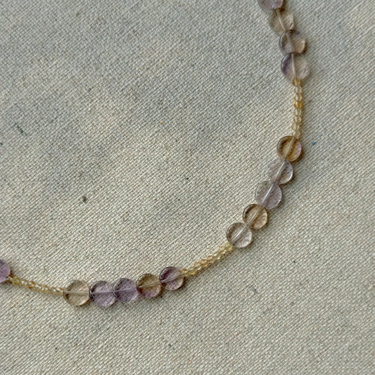 Ametrine And Citrine Beaded Choker Necklace